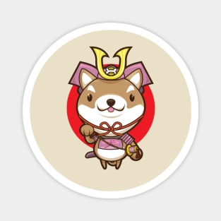 Shiba inu samurai. Warrior dog. Magnet